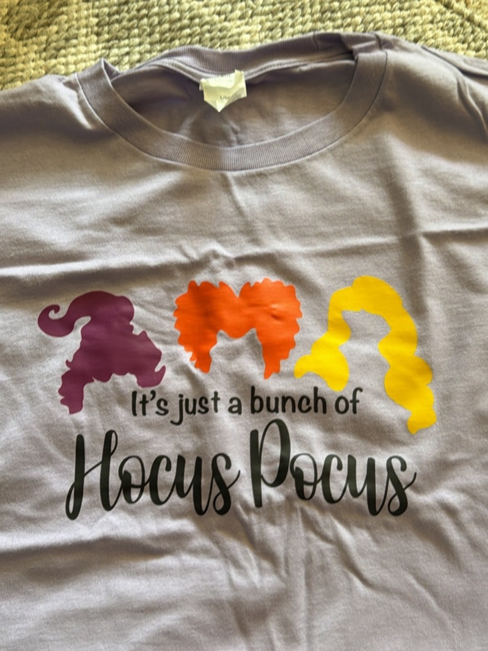 Hanes Graphic Tee with Purple, Orange & Yellow Hocus Pocus Silhouettes